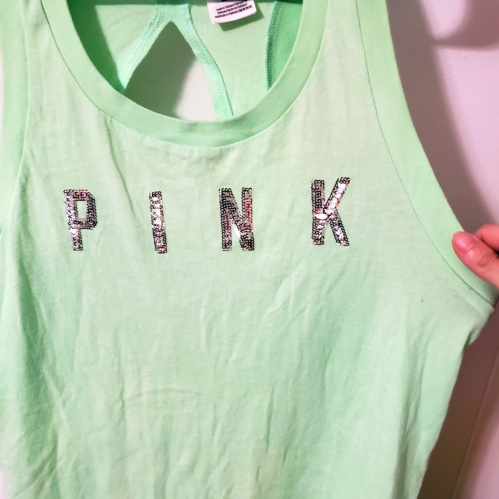 VS PINK Bling Tank with back keyhole